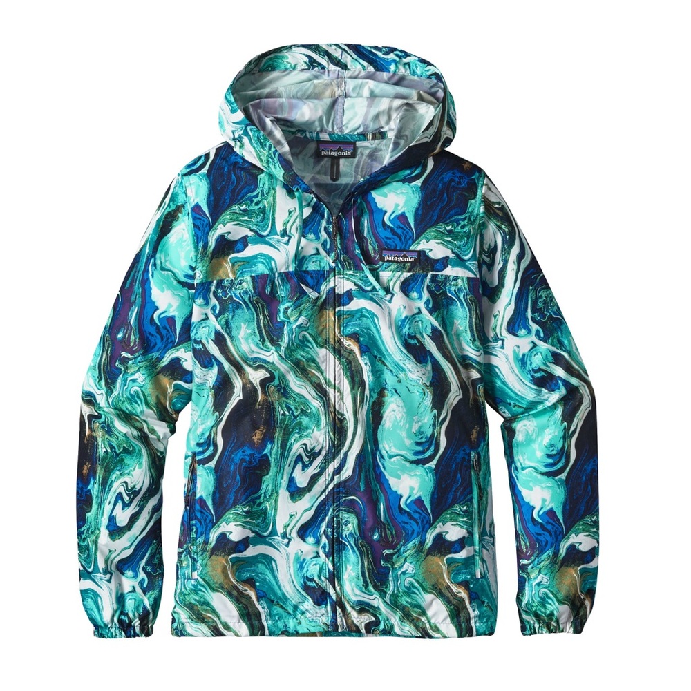 Women’s Patagonia EUC Light and Variable Hoody
Blue Marbled with Green